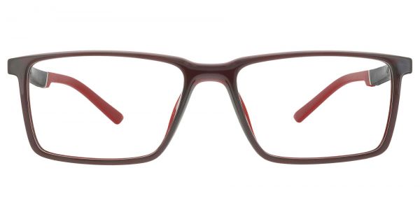 Hawk Rectangle Prescription Glasses - Red